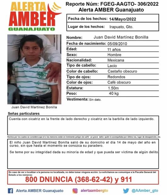 Marchan por desaparición de niño de 11 años en Irapuato, Guanajuato