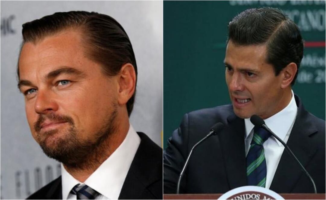  Oscar winner Leonardo Dicaprio (R) and Mexican president Enrique Peña Nieto (L)- File photo/REUTERS