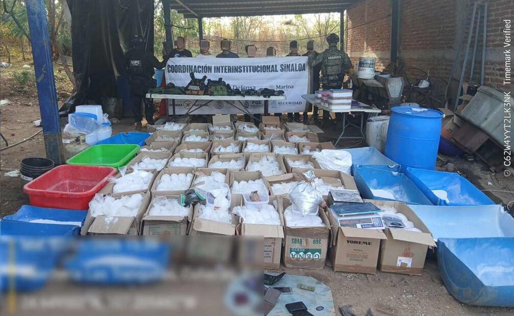 Semar desmantela un laboratorio presuntamente utilizado para hacer droga. Foto: Especial