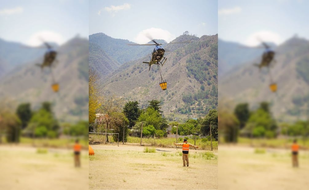 El combate al siniestro, que se realiza por aire con el uso de un helicóptero y por tierra, ha permitido un avance del 70 por ciento en la liquidación. | Foto: Especial.