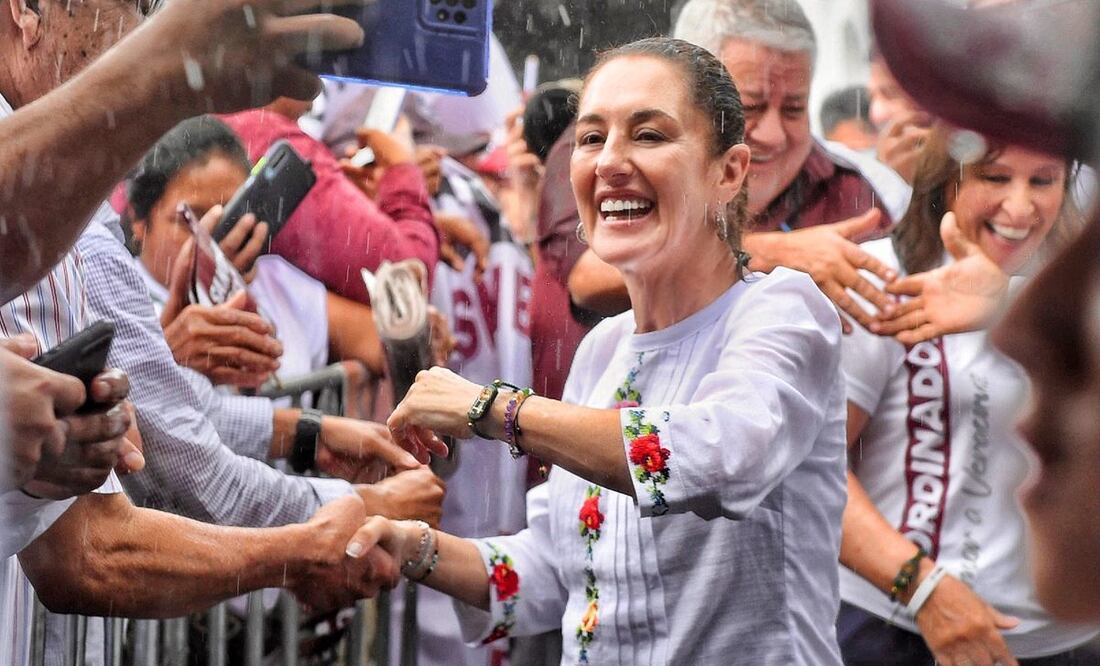 Precandidata de Morena a la presidencia, Claudia Sheinbaum en Tuxtla, Veracruz. Foto: X @Claudiashein