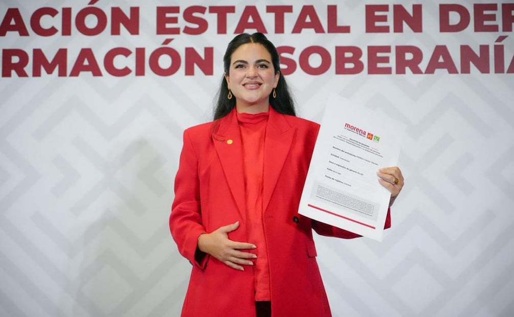 La senadora con licencia Andrea Chávez se registra para la Coordinación de Comités Estatales de Defensa de la 4T (20/06/2026). Foto: Especial
