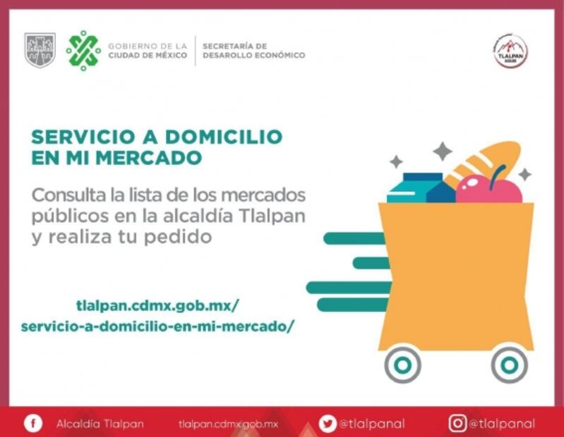 Mercados de Tlalpan habilitan servicio a domicilio por Covid-19