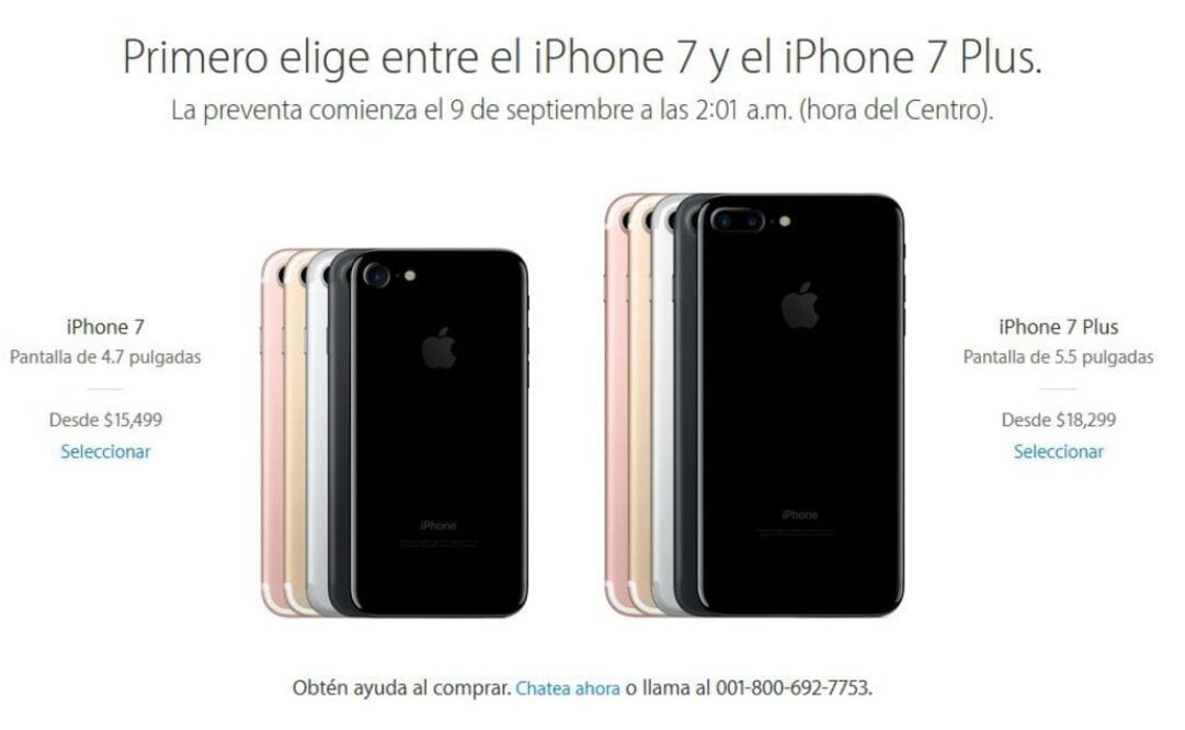 La compañía Apple presentó este miércoles sus nuevos teléfonos inteligentes, el iPhone 7 (4.7 pulgadas) y el iphone 7 Plus (5.5 pulgadas)