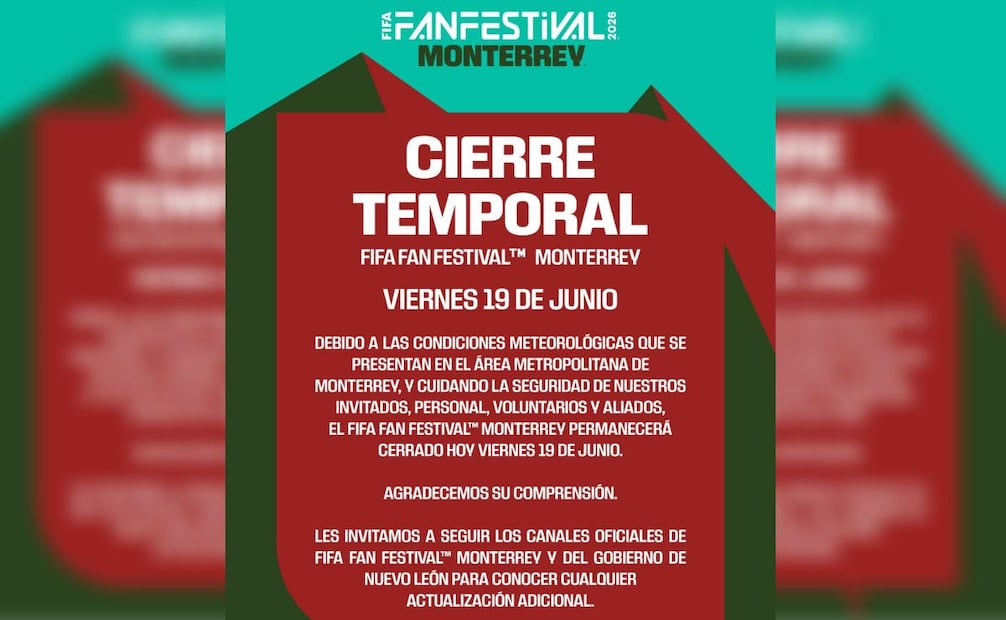 Ante las condiciones meteorológicas, los organizadores informaron el cierre temporal del Fan Festival. Foto: Especial