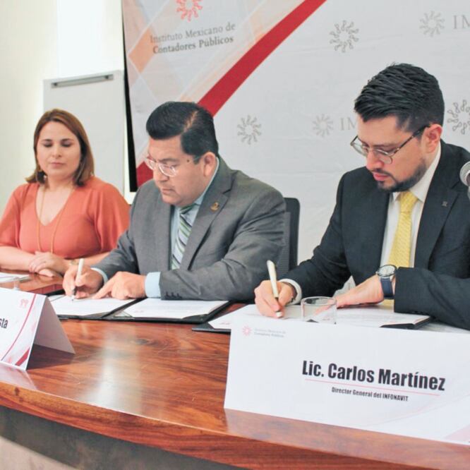 El Instituto Mexicano de Contadores Públicos (IMCP) y el Infonavit firmaron un convenio para fomentar el cumplimiento voluntario. TOMADA DE TWITTER