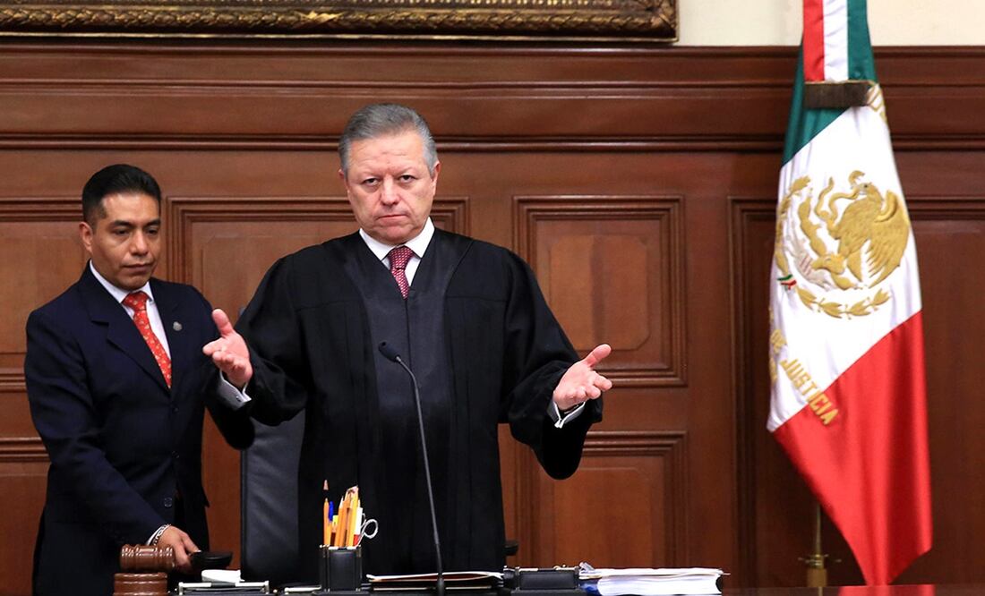 Arturo Zaldívar en su toma de protesta como ministro presidente de la Corte. Foto: SCJN