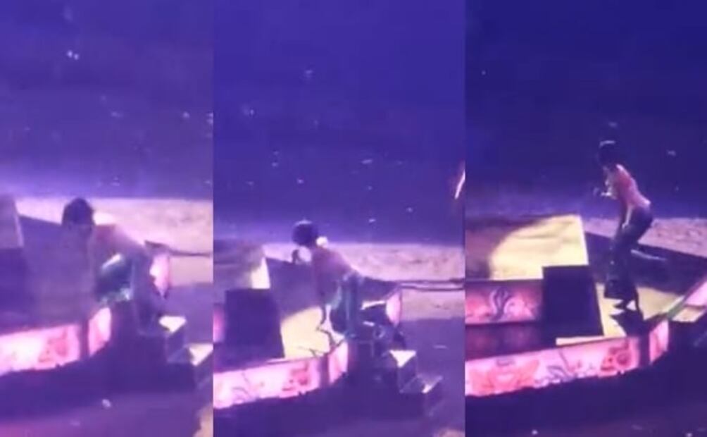 Ángela Aguilar sufre accidente y cae de rodillas en pleno escenario