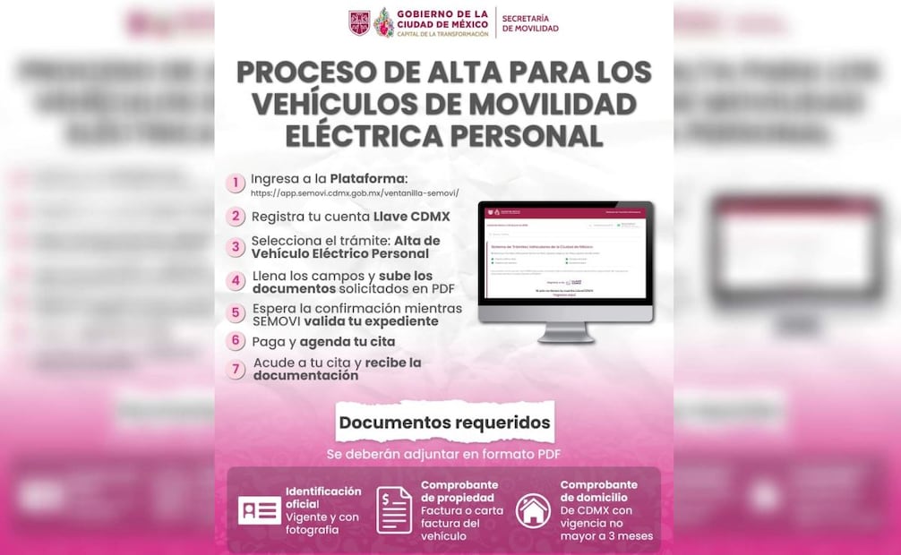 El registro puede realizarse a través de la Ventanilla Única de Trámites de la Semovi. Foto: Especial