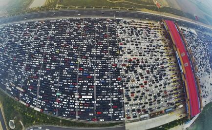 Vive China infernal tráfico tras vacaciones