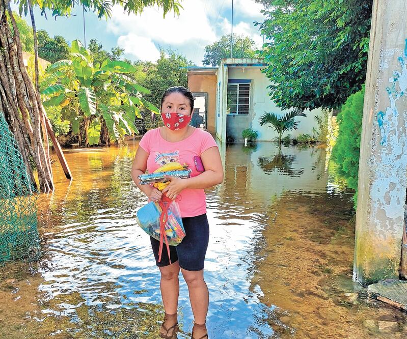 Teresa, de 37 años, y sus dos hijos viven en un albergue. Foto: Yazmín Rodríguez. EL UNIVERSAL