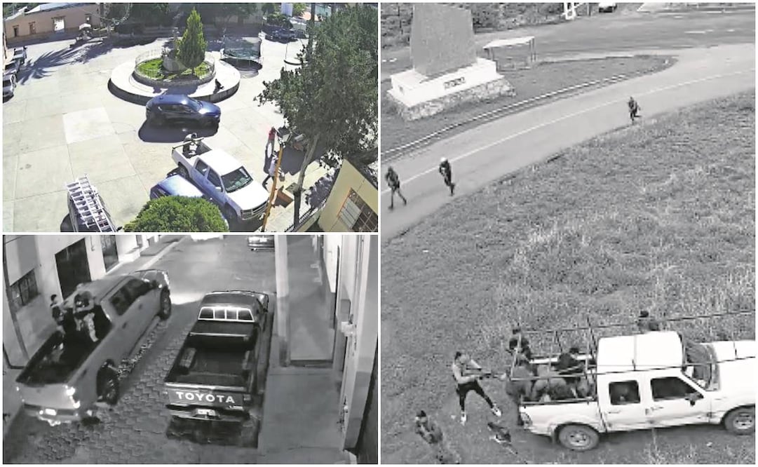 Videos a los que tuvo acceso EL UNIVERSAL muestran la presencia de caravanas de sujetos armados que circulan de día y de noche en diversos vehículos por Nochistlán. Fotos: Especiales