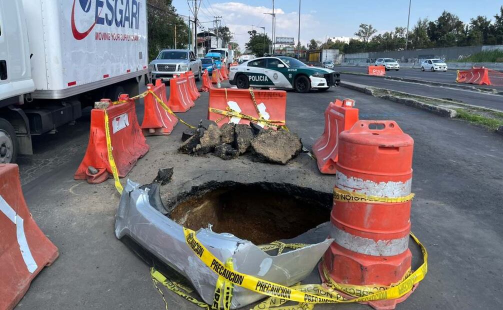 La Segiagua informó que se trata de una oquedad de 1.5 por 3.5 metros de longitud. (14/08/25) Foto: Rafael García