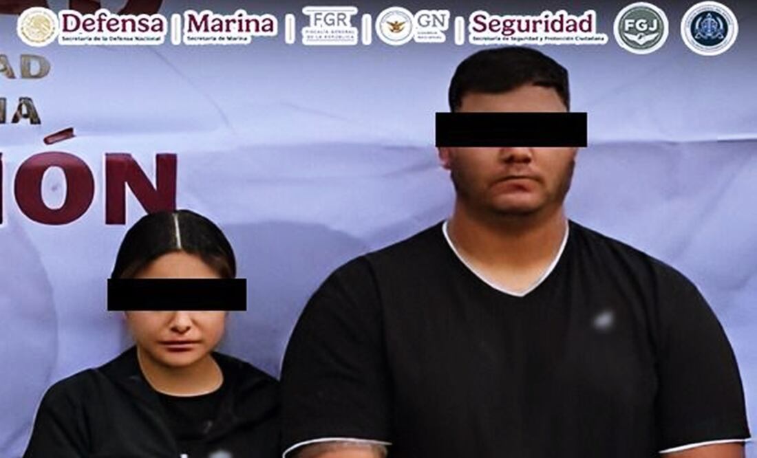 Capturan en Tijuana a pareja implicada en secuestro de comerciante en Toluca; los detenidos están ligados a la banda "Los Paisas". Foto: Especial