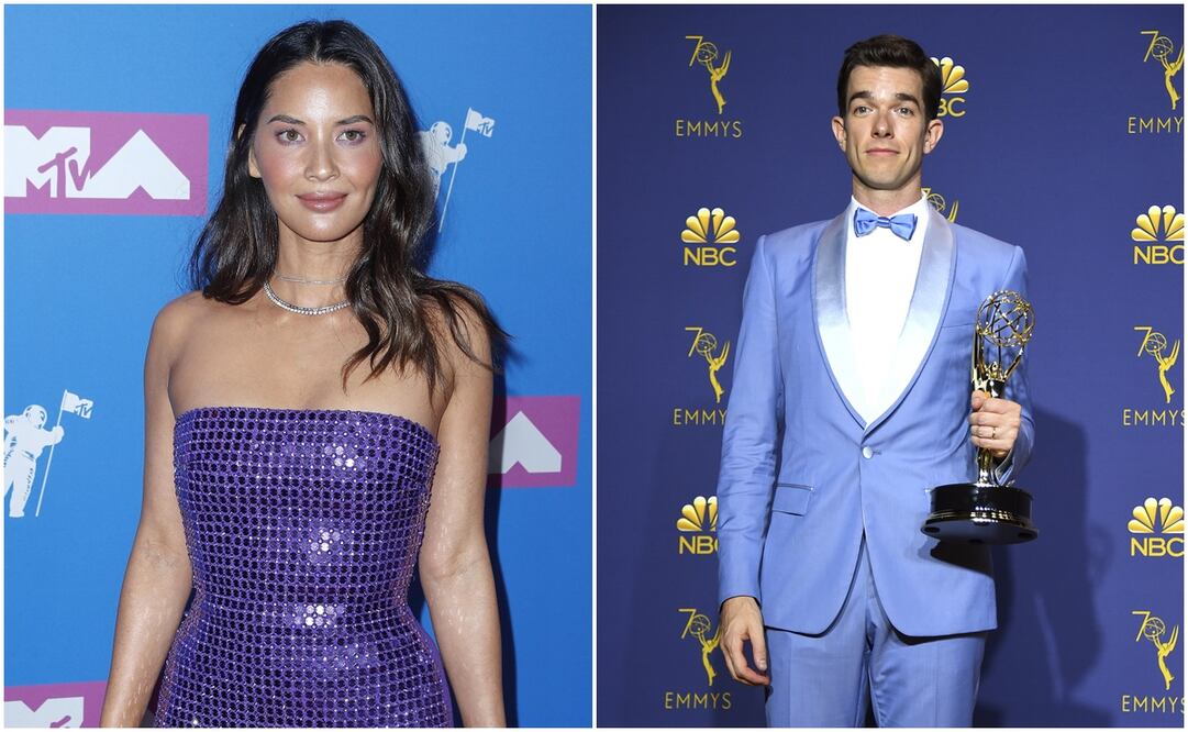Olivia Munn y John Mulaney. Fotos: EFE y AP