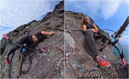 VIDEO: Influencer vive momentos de terror tras casi caer por un acantilado en España; "¿Estoy viva?"