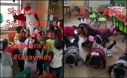 VIDEO: "Santa Claus" calma a niños en kínder por balacera en Guaymas, Sonora