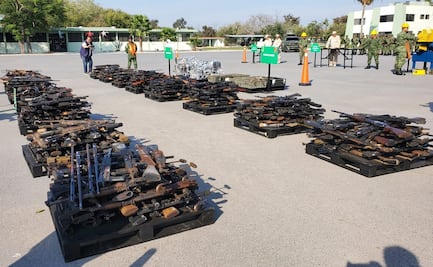 Destruyen armas, cartuchos y cargadores incautados en varios municipios de Tamaulipas 