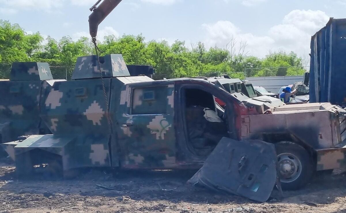 Vehículos "monstruos" usados por la delincuencia en Reynosa. Foto: FGR