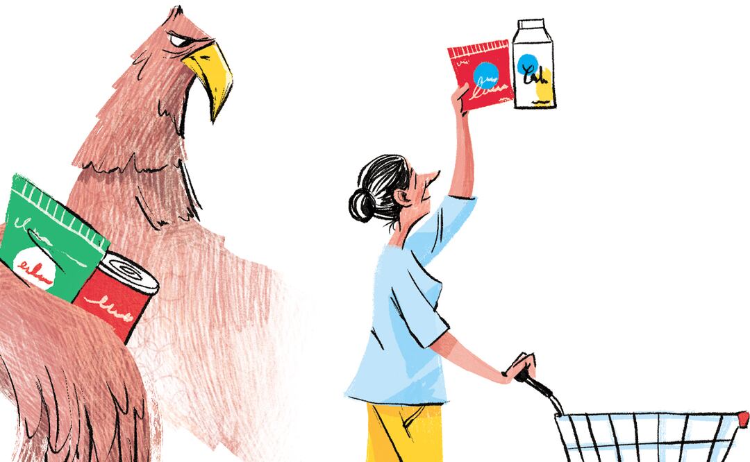 Suben importaciones; cae lo Hecho en México. Ilustración de Ani Cortés