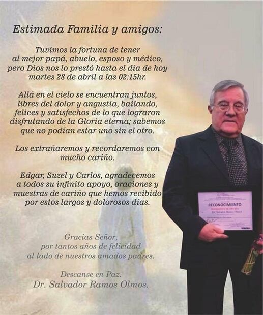 Muere primer médico por Covid-19 en Sonora; su esposa falleció la semana pasada