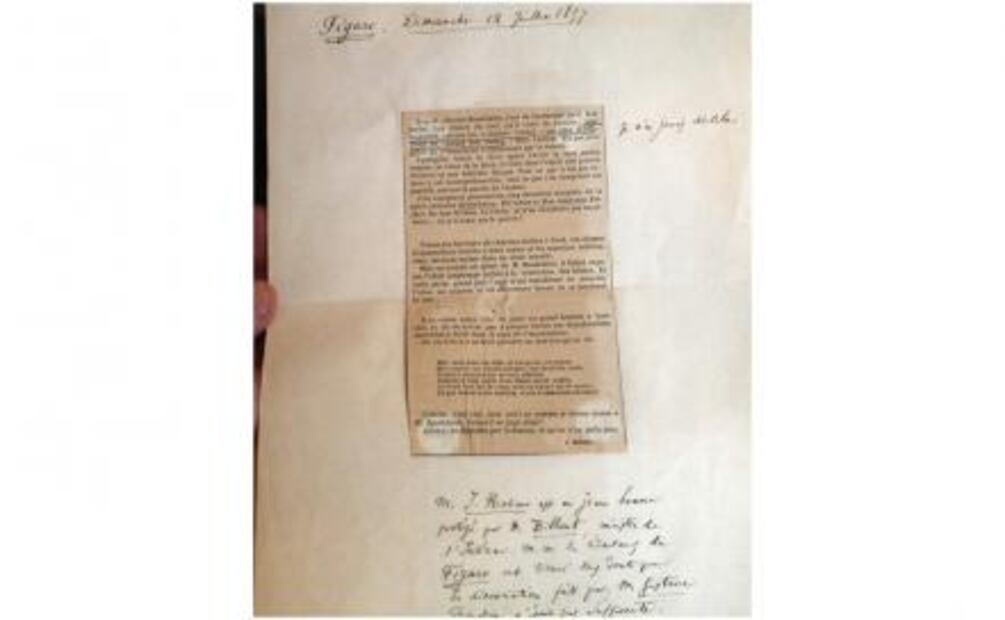 Subastan carta en la que Charles Baudelaire anuncia su deseo de suicidarse 