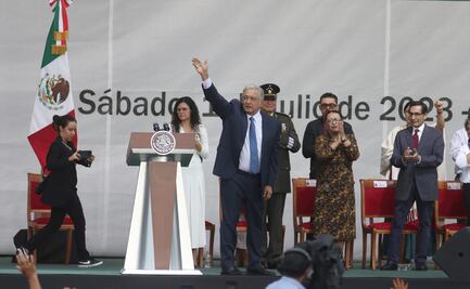 "No existe hoy en México un narcoestado", afirma AMLO en el Zócalo