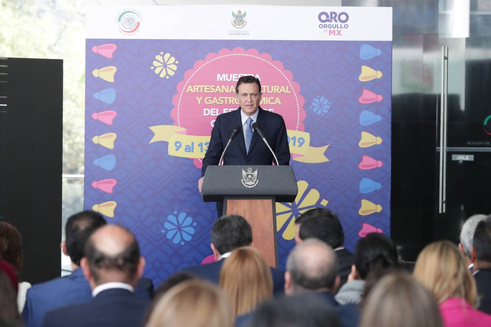 Mauricio Kuri en la inauguración de muestra gastronómica. Foto: Senado 