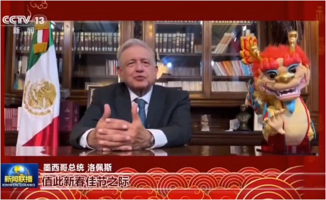 AMLO desea feliz año a China. Foto: @EmbChinaMex