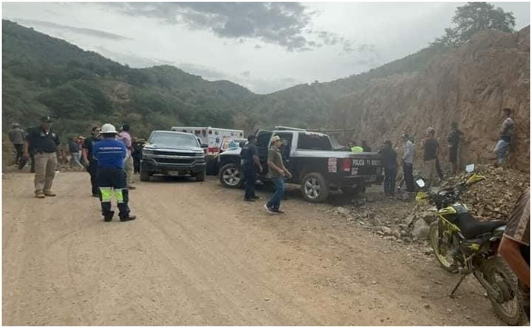Derrumbe en mina “Los Clarines”, en Santa Bárbara, Chihuahua deja dos muertos y un desaparecido este 20 de septiembre del 2024. Foto: Especial