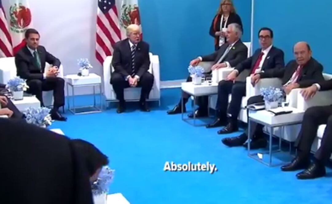 "Absolutamente", responde Trump cuando le preguntan si aún quiere que México pague por el muro