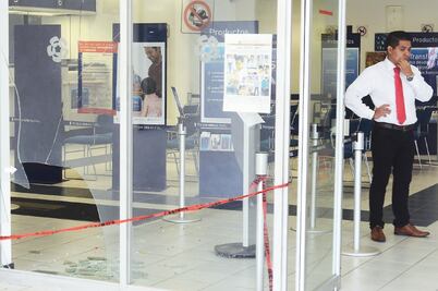 Estalla explosivo en sucursal bancaria