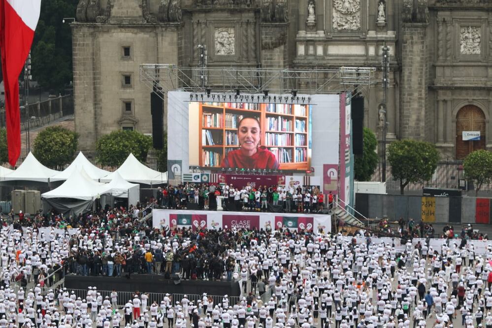 Foto: Carlos Mejía/El Universal/ Los participantes en Zócalo capitalino para la Clase Masiva de Box