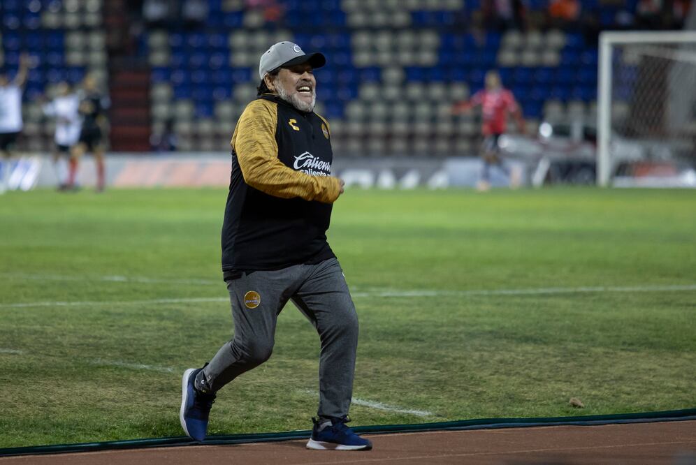 Maradona, estratega de Dorados, durante las semifinales del Clausura 2019 de la Liga de Ascenso MX. FOTO/IMAGO7