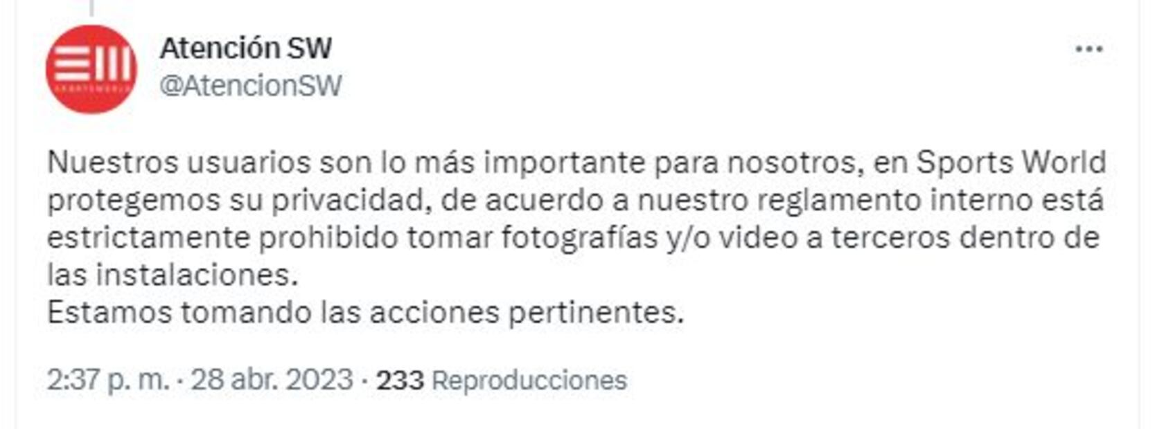 Gimnasio responde por grabar a Rosalía