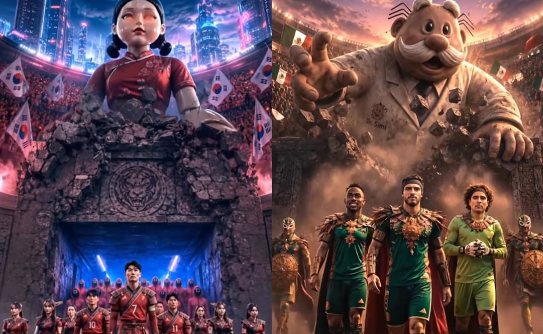 México vs Corea del Sur inspira inesperado choque entre Dr Simi y la muñeca de El Juego del Calamar. Foto: Captura de video