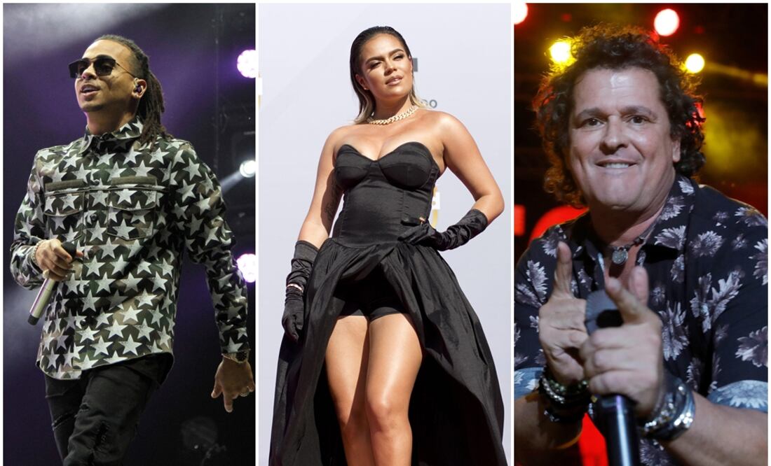 Ozuna, Karol G y Carlos Vives. Foto: Archivo