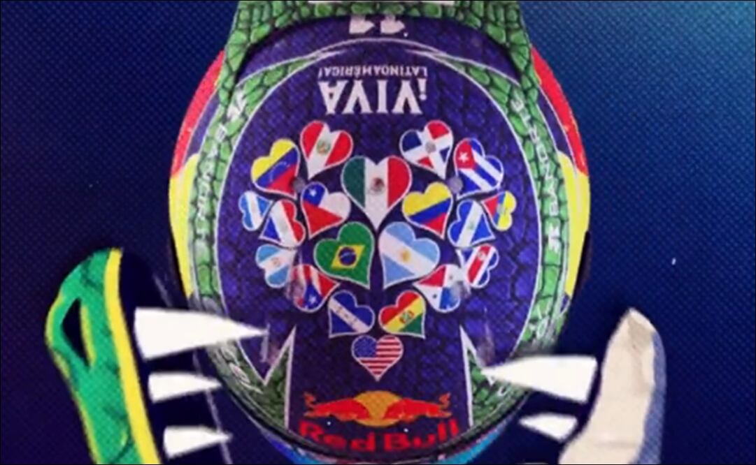 El casco de Checo Pérez para el Gran Premio de Miami 2024 - Foto: Captura de pantalla