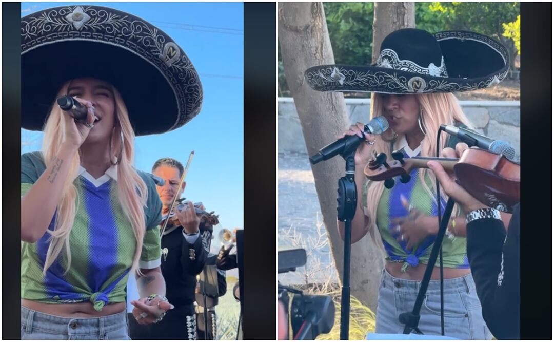 TikTok: Así fue como Karol G cantó a todo pulmón “El Rey” con todo y mariachi.
Foto: Capturas de Pantalla