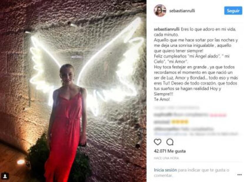 "Feliz cumpleaños mi ángel, mi cielo, mi amor" dice Rulli a Angelique
