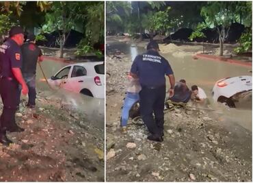 VIDEO: Rescatan a hombre en peligro de ser succionado en un canal de Tuxtla
