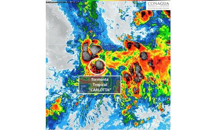 Efectos de "Carlotta" pegarán en la Ciudad de México: Conagua