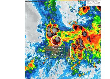 Efectos de "Carlotta" pegarán en la Ciudad de México: Conagua