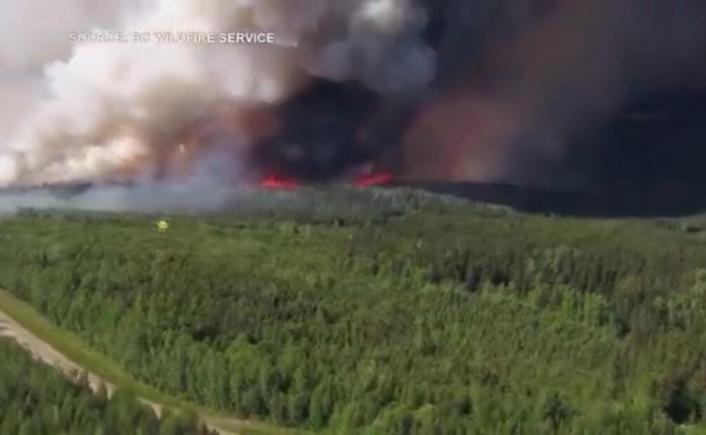 Incendio forestal en Canadá. Foto: captura de pantalla de material distribuido por BC wildfire service