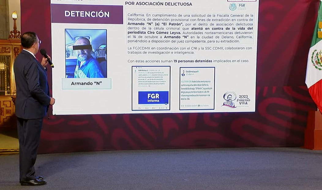 El subsecretario de Seguridad, Luis Rodríguez Bucio, confirmó la detención de Armando Escárcega, "El Patrón", supuesto autor intelectual del atentado contra el periodista Ciro Gómez Leyva. Foto: especial