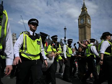 Policía de Londres detiene a manifestantes por su apoyo a Palestine Action; "me opongo al genocidio", gritan asistentes
