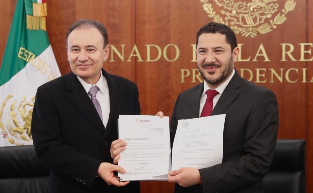 Alfonso Durazo y Martí Batres en el Senado de la República. Foto: Especial