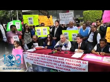 Taxistas se manifiestan frente a la SEMOVI