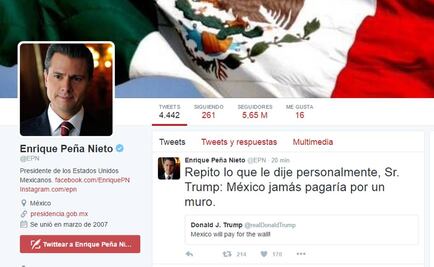 Peña le reitera a Trump: México jamás pagaría por un muro