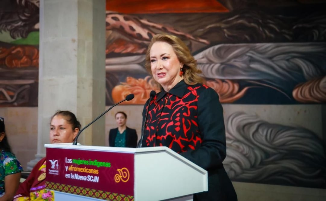 Yasmín Esquivel en el diálogo para conmemorar el Día Nacional e Internacional de las Mujeres Indígenas de la SCJN este miércoles 10 de septiembre de 2025. Foto: Especial